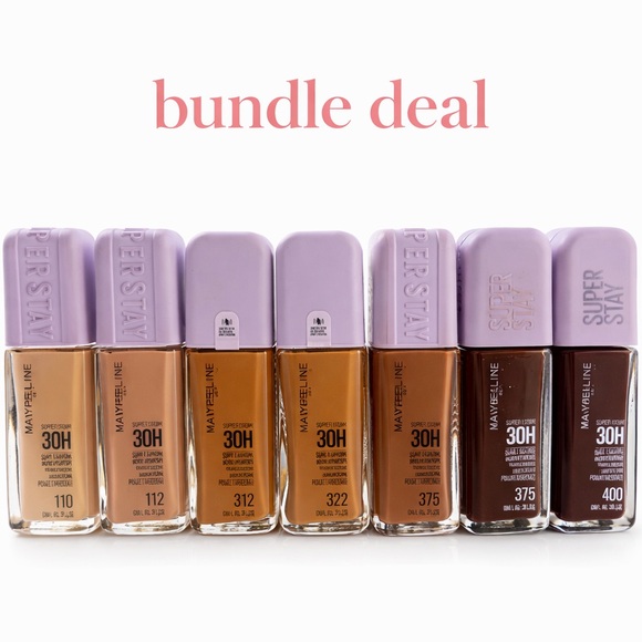 Bundle of 7 MaybellineSuper Stay 30H Liquid Foundation - makeup